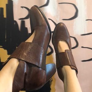Brown vegan leather Mary Janes